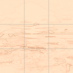 Sepia sketch with grid