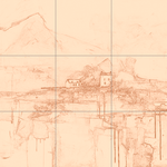 Sepia sketch with grid