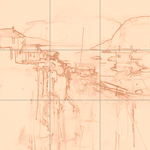 Sepia sketch with grid