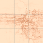 Sepia sketch with grid