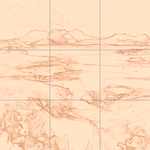 Sepia sketch with grid