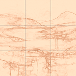 Sepia sketch with grid