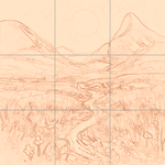 Sepia sketch with grid