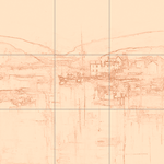 Sepia sketch with grid