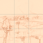 Sepia sketch with grid