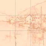 Sepia sketch with grid