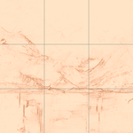 Sepia sketch with grid