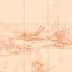 Sepia sketch with grid