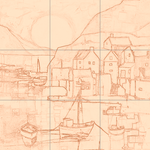 Sepia sketch with grid