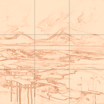 Sepia sketch with grid