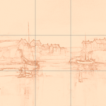 Sepia sketch with grid