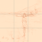 Sepia sketch with grid