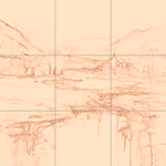 Sepia sketch with grid