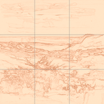 Sepia sketch with grid