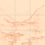 Sepia sketch with grid