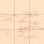 Sepia sketch with grid