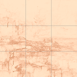 Sepia sketch with grid