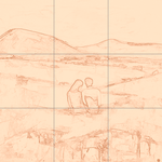 Sepia sketch with grid