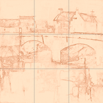 Sepia sketch with grid