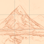 Sepia sketch with grid