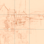 Sepia sketch with grid