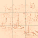 Sepia sketch with grid