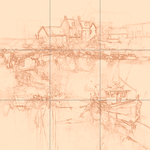 Sepia sketch with grid