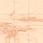 Sepia sketch with grid