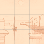 Sepia sketch with grid