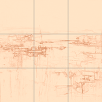 Sepia sketch with grid