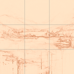 Sepia sketch with grid