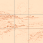 Sepia sketch with grid