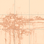 Sepia sketch with grid