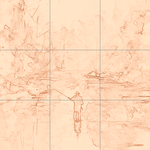 Sepia sketch with grid