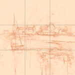 Sepia sketch with grid