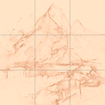 Sepia sketch with grid