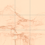 Sepia sketch with grid