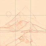 Sepia sketch with grid