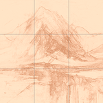 Sepia sketch with grid