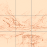 Sepia sketch with grid