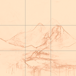 Sepia sketch with grid