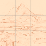 Sepia sketch with grid