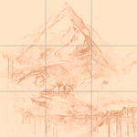 Sepia sketch with grid