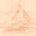 Sepia sketch with grid