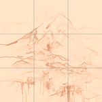 Sepia sketch with grid