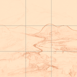 Sepia sketch with grid