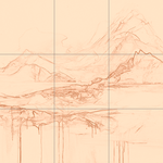 Sepia sketch with grid