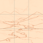 Sepia sketch with grid