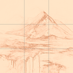 Sepia sketch with grid