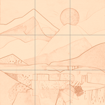 Sepia sketch with grid